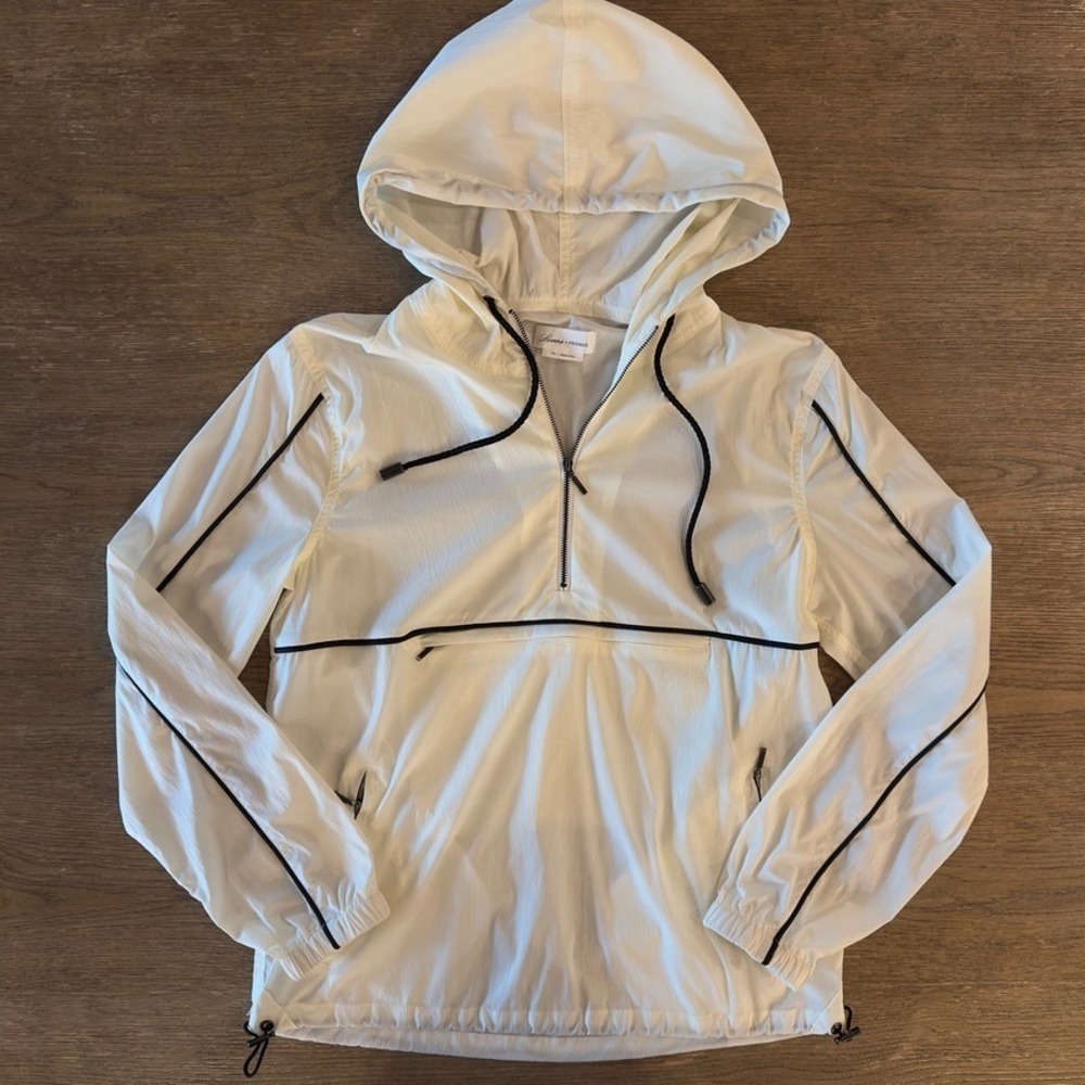 Revolve Lovers and Friends Lolo Track Jacket-Lightweight-White & Black-Sz XXS